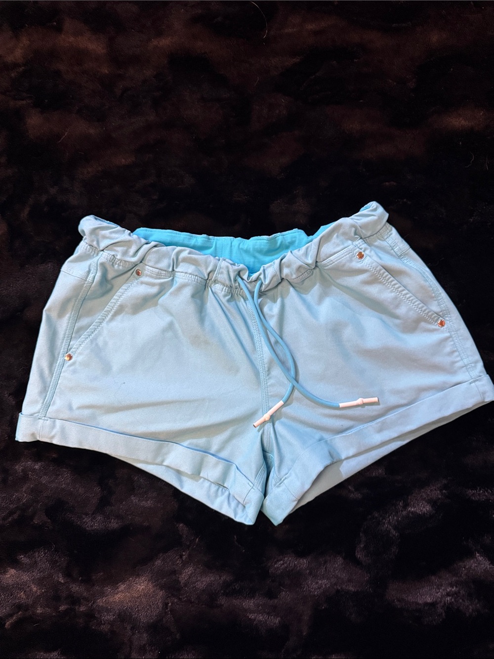 lululemon athletica Light Blue Drawstring Athletic Shorts